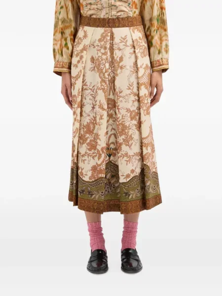 Fustă midi Pierre-louis Mascia cu model floral