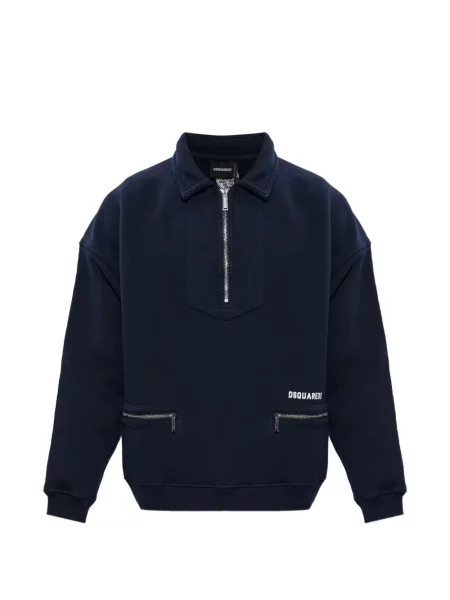 Hanorac Dsquared2 de jumătate de fermoar albastru