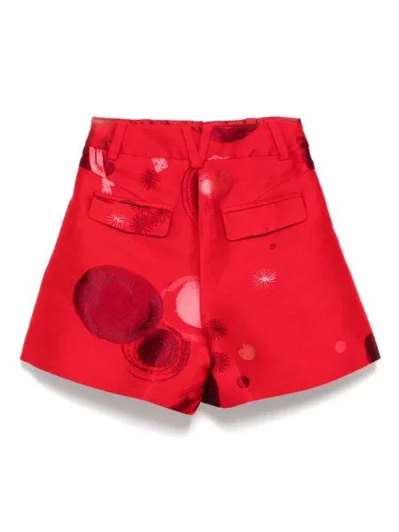 Pantaloni scurți Shiatzy Chen din jacard roșu