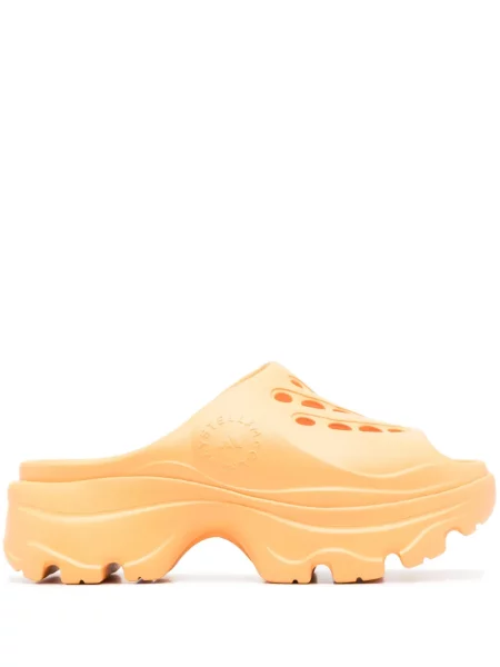 Saboți Adidas By Stella Mccartney cu autograf portocaliu