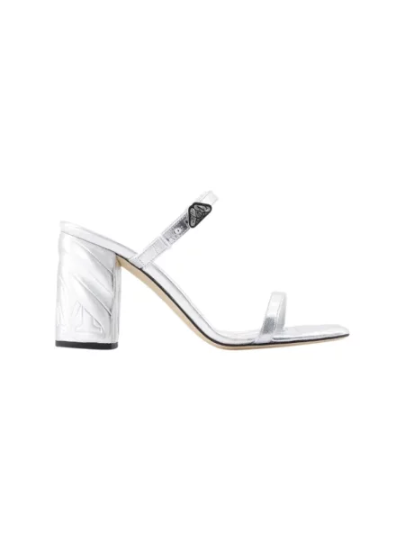 Klapki Alexander Mcqueen skórzane szare