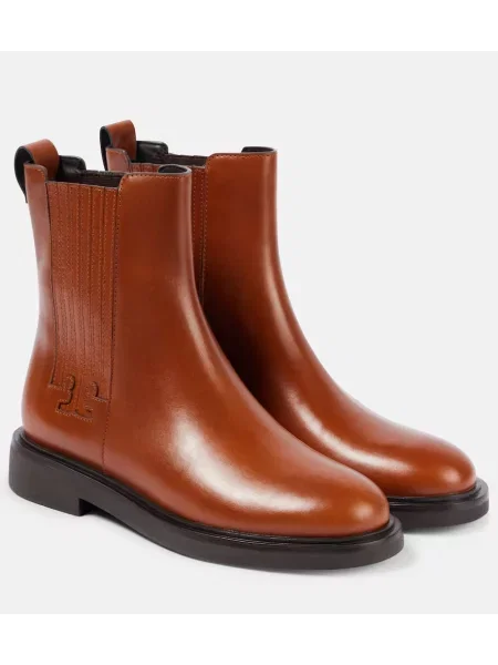 Botine chelsea Tory Burch din piele maro