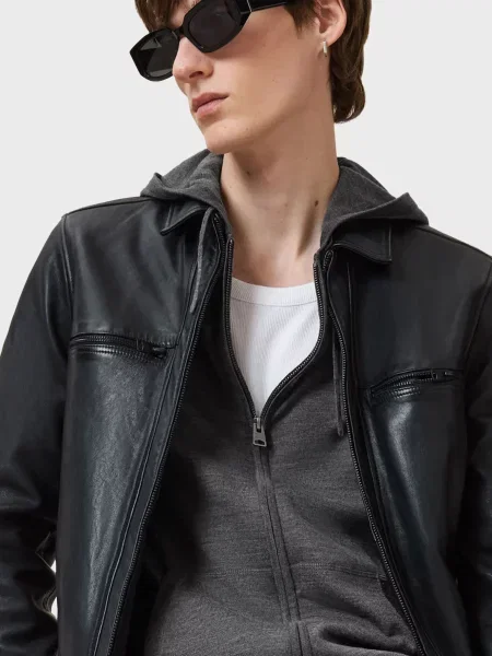Шерстяное худи Allsaints серое