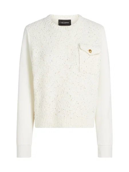 Karl Lagerfeld Pulover bej deschis alb