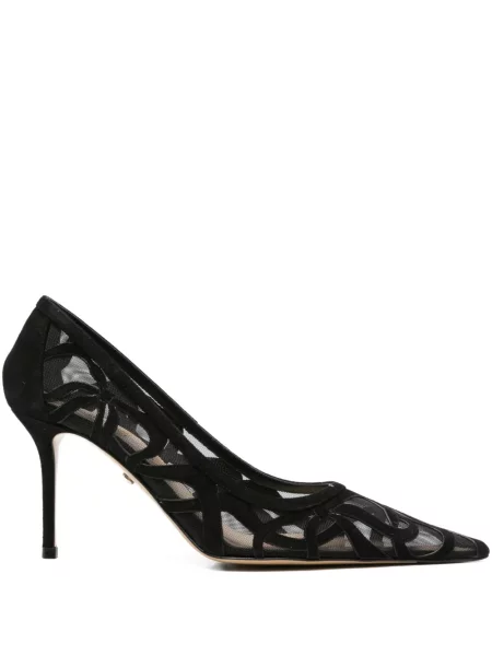 Pantofi cu toc Mach & Mach plasă negru
