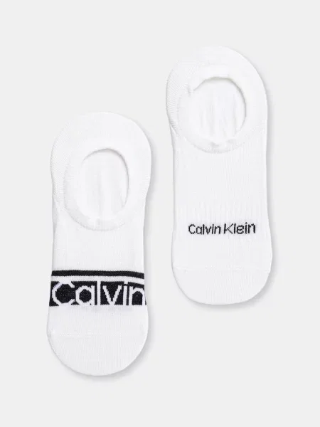 Calvin Klein kotníkové ponožky bílé