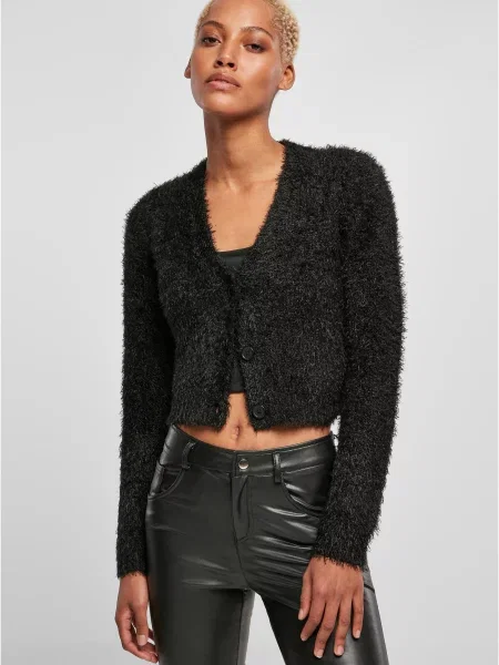 Pulover Urban Classics cu pene negru
