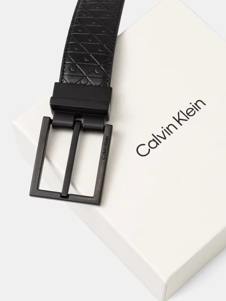 Bőr megfordítható öv Calvin Klein fekete
