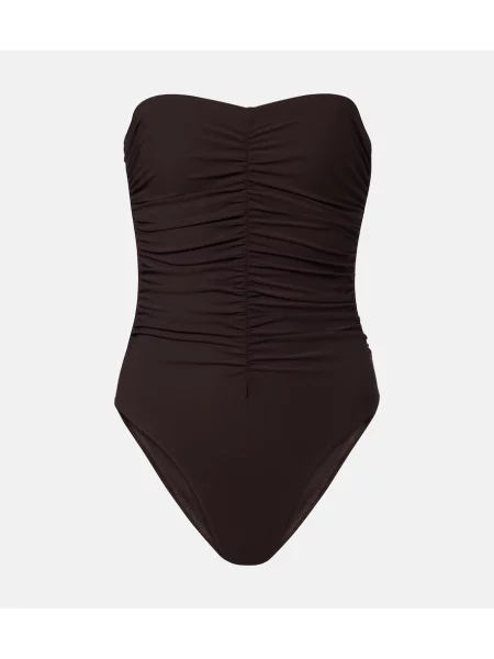 Sutien bandeau Karla Colletto cu volane maro