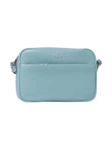 Torebka crossbody Emporio Armani skórzana niebieska
