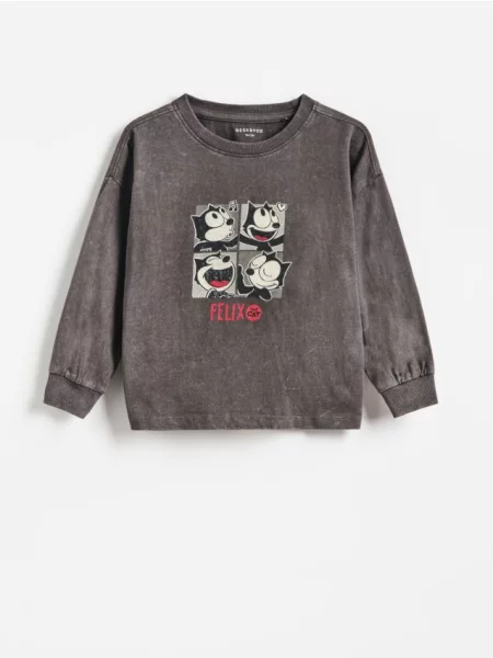Reserved Longsleeve Kot Feliks czarny