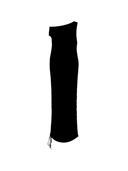 Rochie maxi Blumarine cu volane cu un umăr gol negru