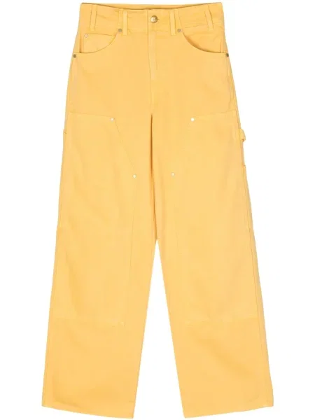 Blugi drepți Ulla Johnson cu talie înaltă galben