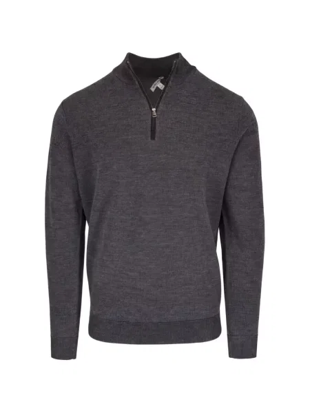 Tricou polo Peter Millar tricotate gri