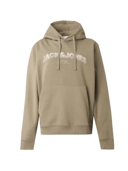 JACK & JONES Mikina JJAVERY šedobéžová bílá