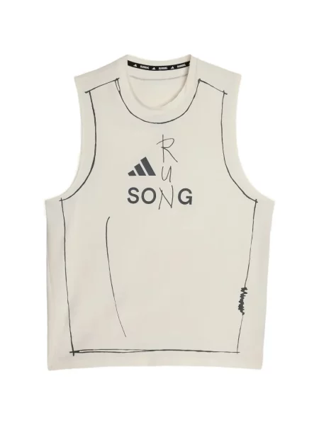Top Adidas cu imagine alergare maro