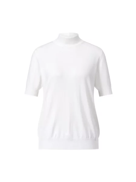 Sweter Riani ze stójką z krótkim rękawem biały