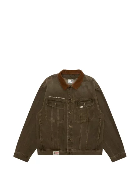 Gulerat geacă de blugi Aape By A Bathing Ape de catifea cord maro
