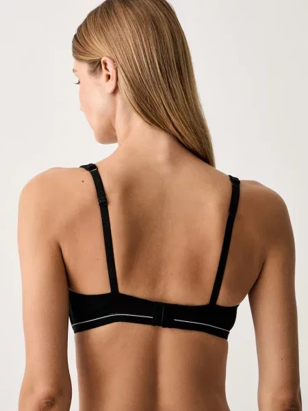 Emporio Armani Underwear podprsenka plunge s elastanom čierna