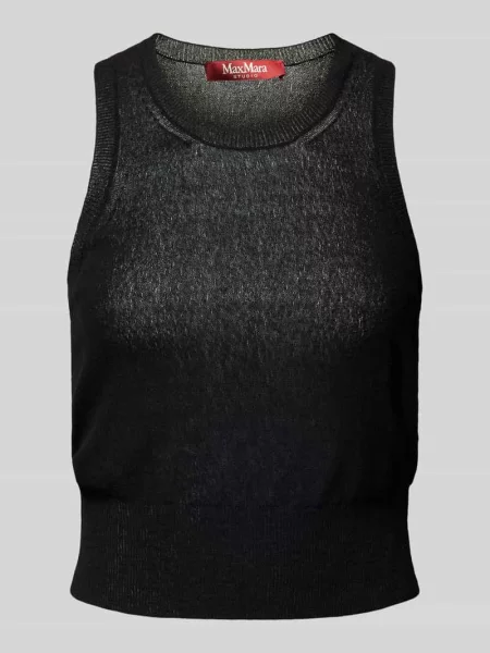 Bezrękawnik z okrągłym dekoltem model ‘ORVIETO’ Max Mara Studio czarna