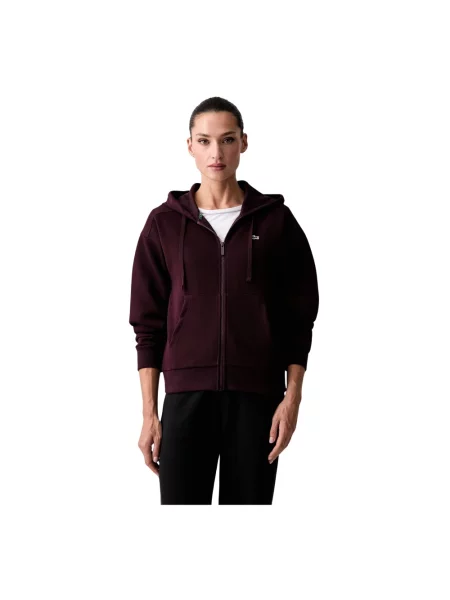 Bluza z kapturem Lacoste z kapturem czerwona