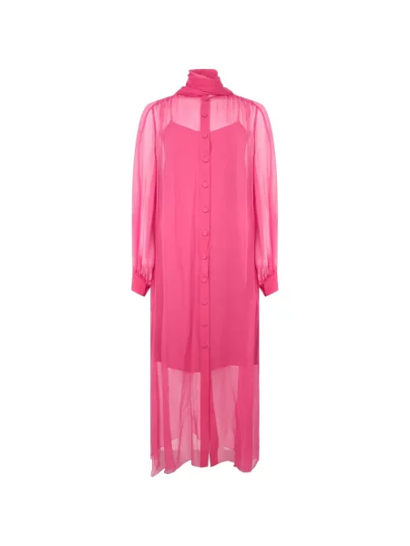 Rochie midi Alberta Ferretti de mătase roz