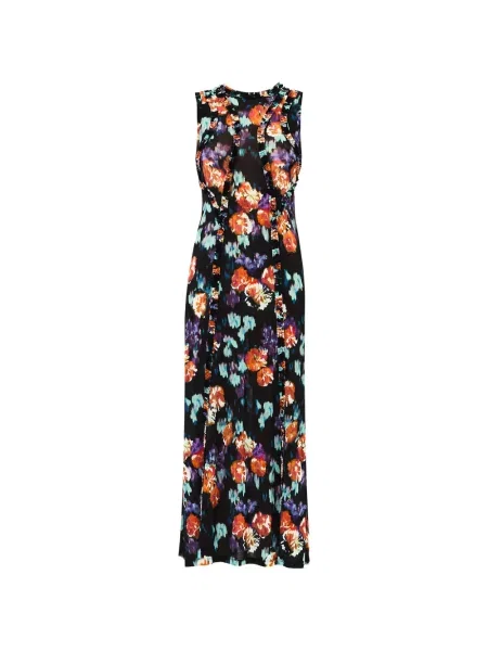 Rochie maxi Ulla Johnson cu volane din jerseu negru