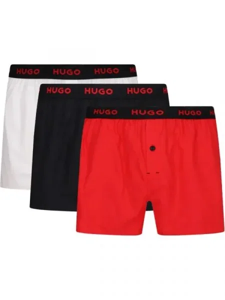 Hugo Bodywear Chiloți boxer WOVEN BOXER TRIPLET roșu