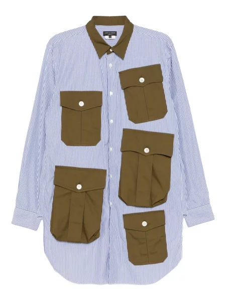 Plisuota marškiniai Comme Des Garçons Homme Plus mėlyna