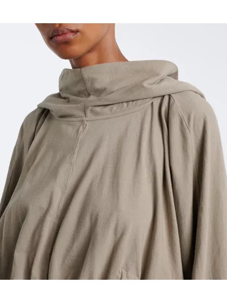 Decupat hanorac cu glugă Rick Owens din jerseu gri