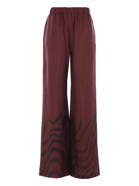 Szerokie spodnie Raquel Diniz z nadrukiem w zebrę czerwone