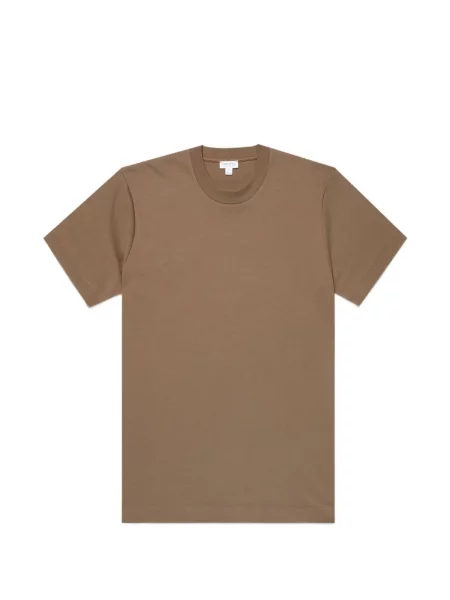 Tricou Sunspel cu decolteu rotund maro