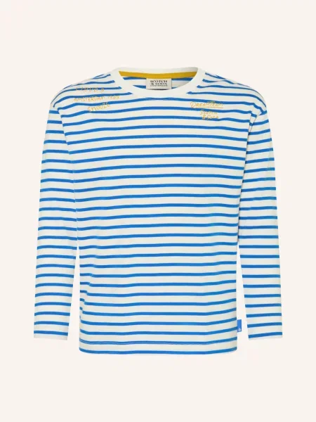 Scotch & Soda Tričko S Dlouhým Rukávem / modrá bílá