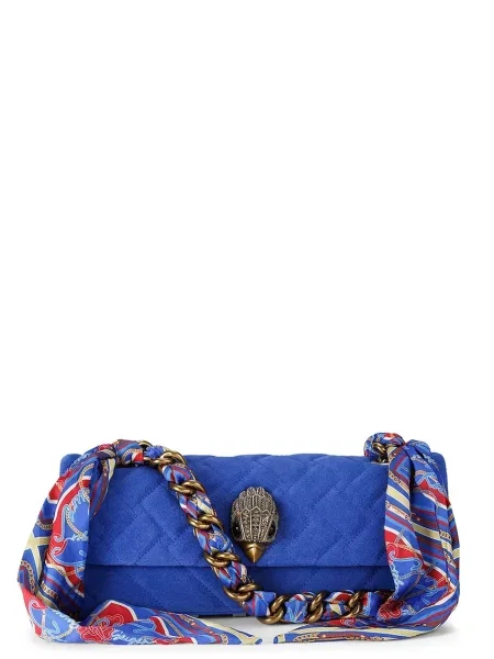 Kurt Geiger London torebka zamszowa KENSINGTON niebieska