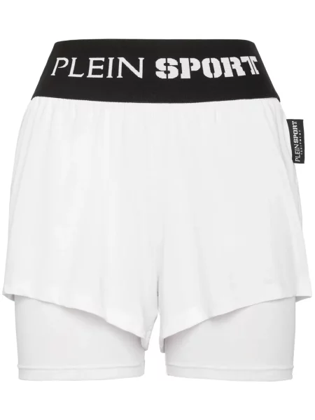 Pantaloni scurți de sport Plein Sport alb