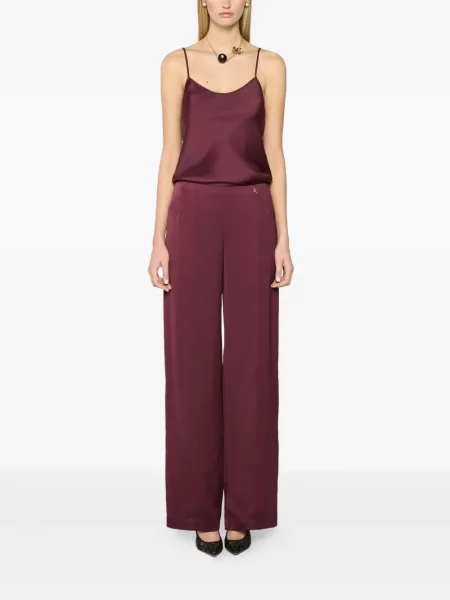 Pantaloni Genny din satin roșu