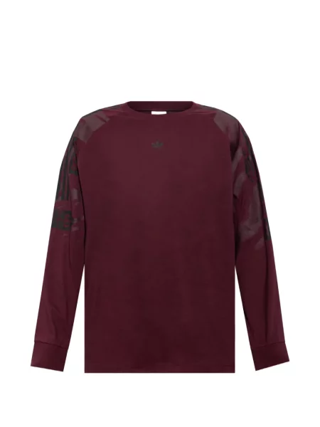 Pantaloni Adidas tricotate alergare cu dungi roșu