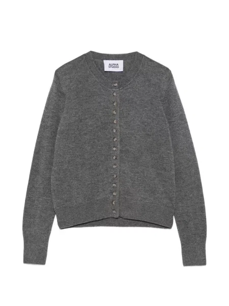 Cardigan Alpha Studio tricotate gri