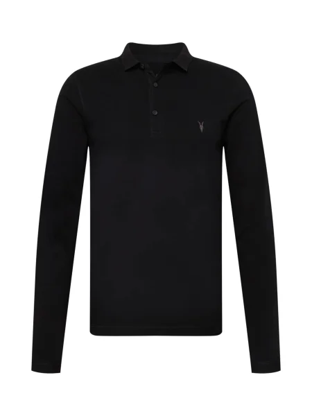 AllSaints Tričko s dlhým rukávom Reform Polo čierna