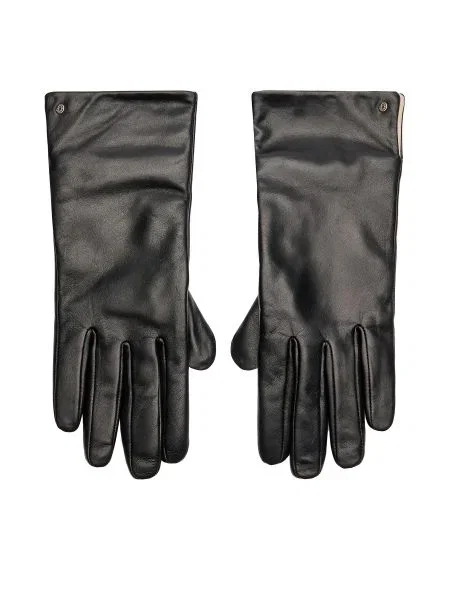 GIANNI CHIARINI Mănuși de piele cu adaos de lână negru