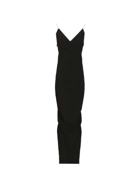 Rochie maxi Rick Owens cu decolteu în V de costum negru