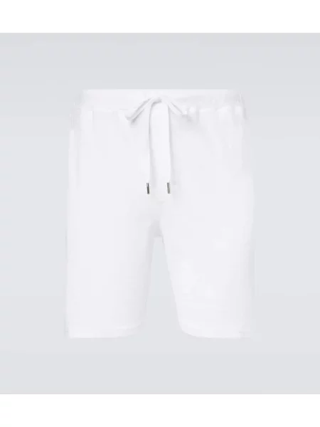 Pantaloni scurți Fedeli din material terry alb