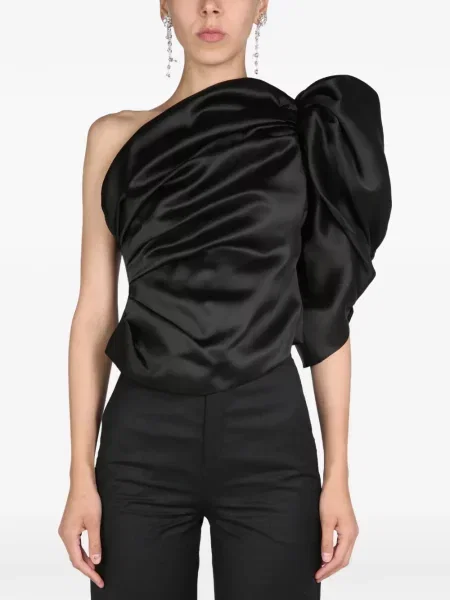Топ Anouki с панделка едно рамо черно