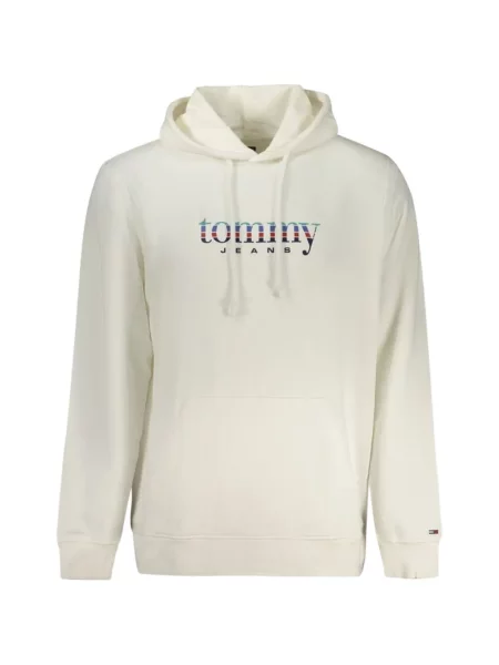 Hanorac cu glugă Tommy Jeans cu imagine cu cordon alb