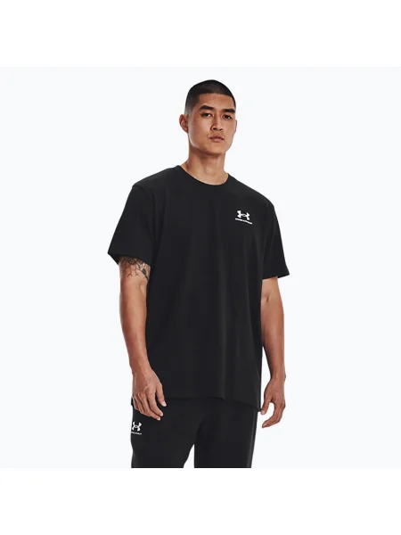 Pánske tričko Under Armour Logo Emb Heavyweight black/white biela