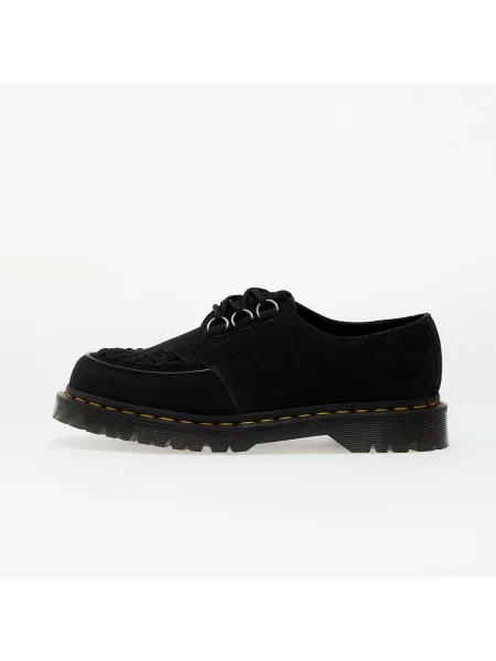 Половинки обувки от велур Dr. Martens Ramsey с равна подметка черно