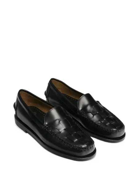 Pantofi loafer Sebago din piele țesuți negru