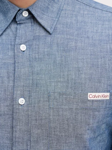 Πουκάμισο Calvin Klein Jeans ανδρικό μπλε