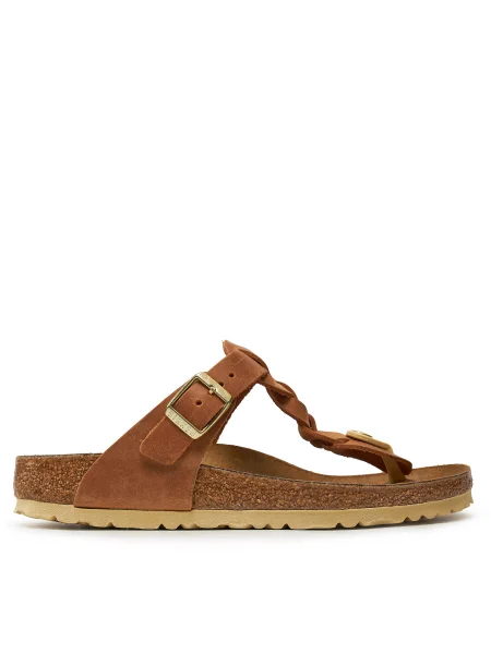 Șlapi Birkenstock din piele maro