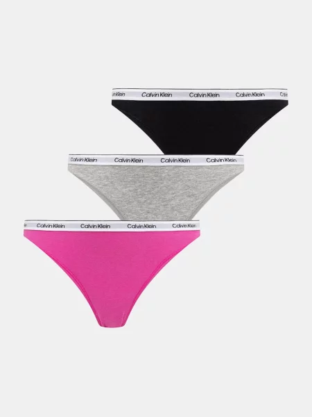 Calvin Klein Underwear Tangá sivá melírovaná / neónovo / čierna / biela fialová